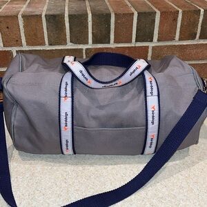 Birddogs grey crossbody duffle bag 18”x 10”x 10” excellent condition